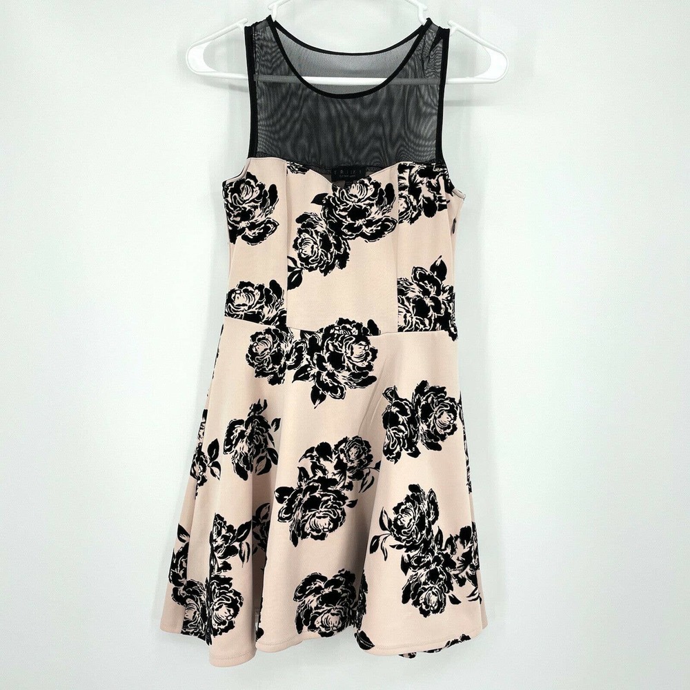 Trixxi Floral and Mesh Pink Dress Size Small